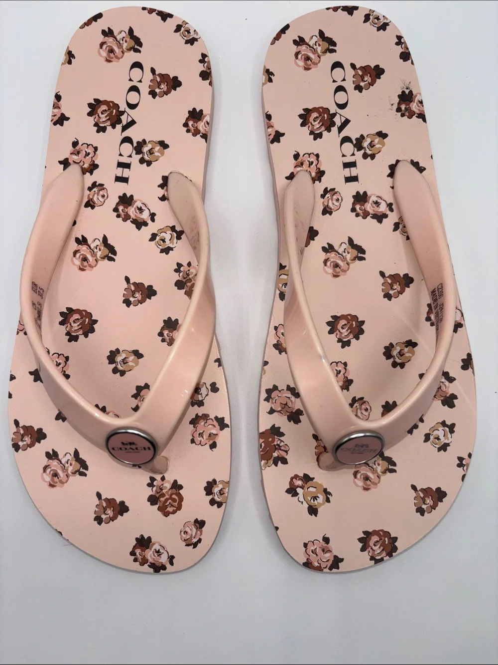 COACH Pink Floral’s Flip Flop Sandals
